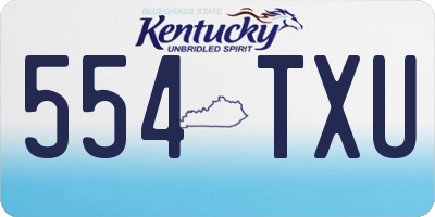 KY license plate 554TXU