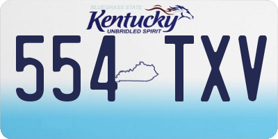 KY license plate 554TXV