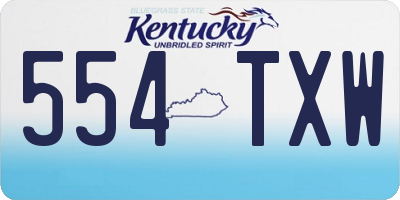 KY license plate 554TXW