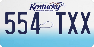KY license plate 554TXX