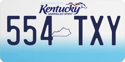 KY license plate 554TXY