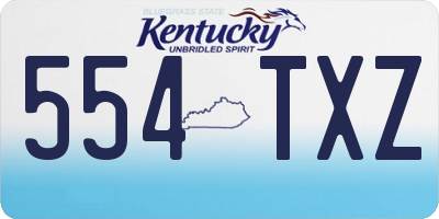 KY license plate 554TXZ
