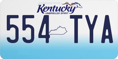 KY license plate 554TYA