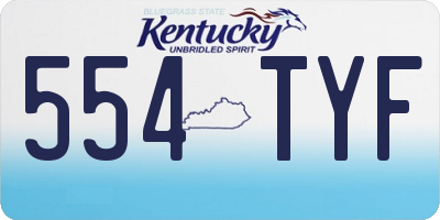 KY license plate 554TYF
