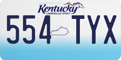 KY license plate 554TYX