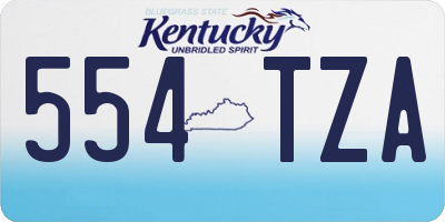 KY license plate 554TZA