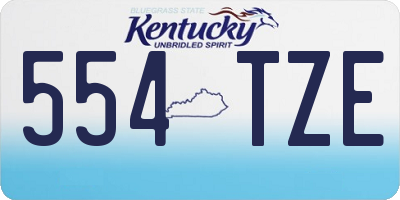 KY license plate 554TZE