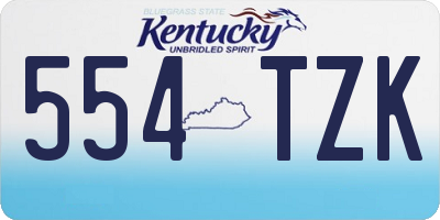 KY license plate 554TZK