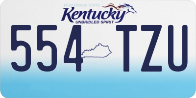 KY license plate 554TZU