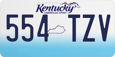 KY license plate 554TZV
