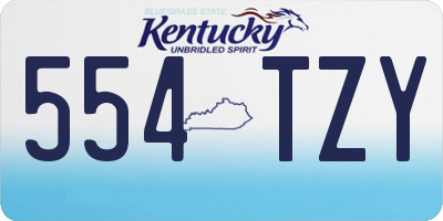 KY license plate 554TZY