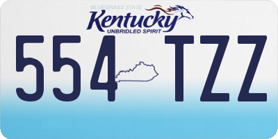 KY license plate 554TZZ