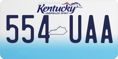 KY license plate 554UAA