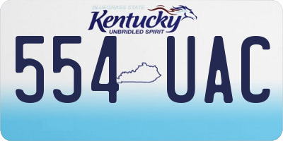 KY license plate 554UAC
