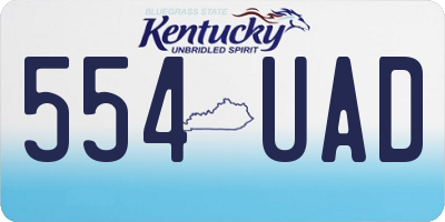 KY license plate 554UAD