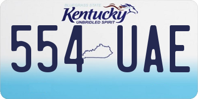 KY license plate 554UAE