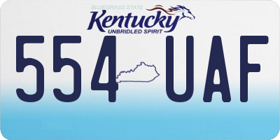 KY license plate 554UAF