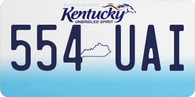 KY license plate 554UAI
