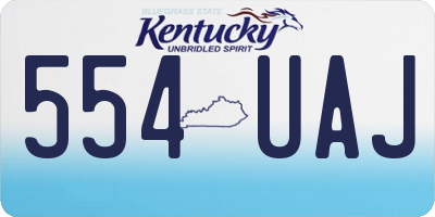KY license plate 554UAJ