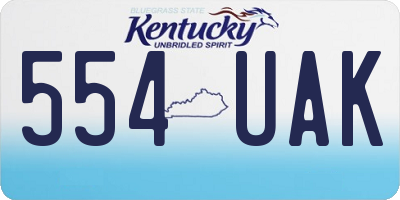 KY license plate 554UAK