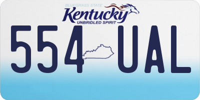 KY license plate 554UAL