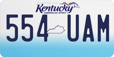 KY license plate 554UAM