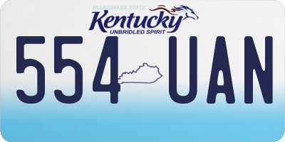KY license plate 554UAN