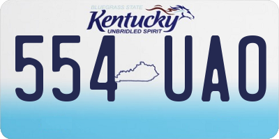 KY license plate 554UAO