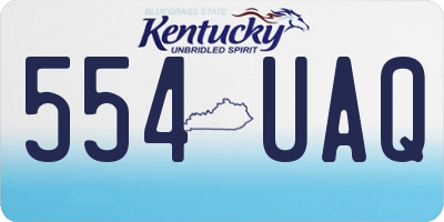 KY license plate 554UAQ