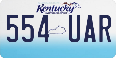 KY license plate 554UAR