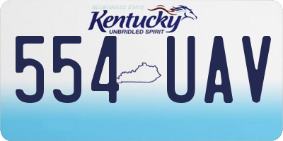 KY license plate 554UAV
