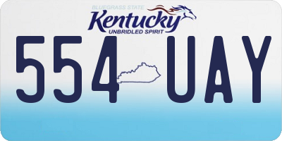 KY license plate 554UAY