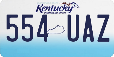 KY license plate 554UAZ