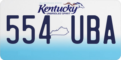 KY license plate 554UBA