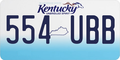 KY license plate 554UBB
