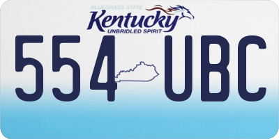 KY license plate 554UBC