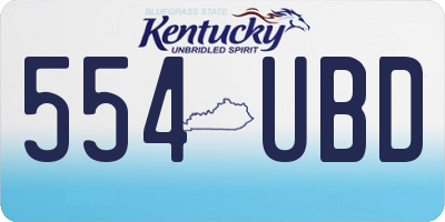 KY license plate 554UBD