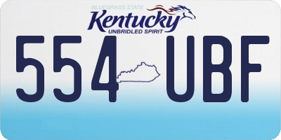 KY license plate 554UBF