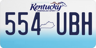 KY license plate 554UBH