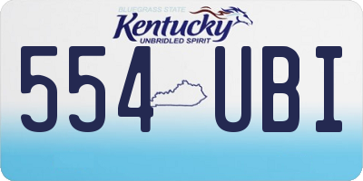 KY license plate 554UBI