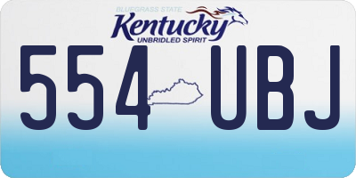 KY license plate 554UBJ