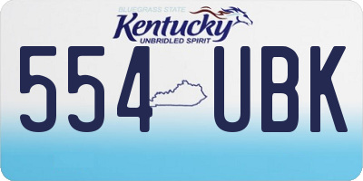 KY license plate 554UBK