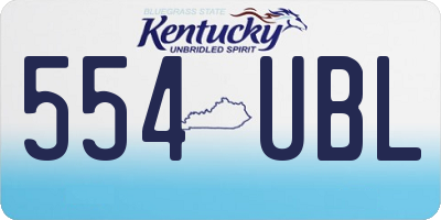 KY license plate 554UBL