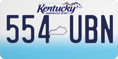 KY license plate 554UBN
