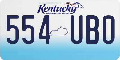 KY license plate 554UBO