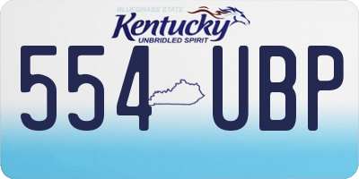 KY license plate 554UBP
