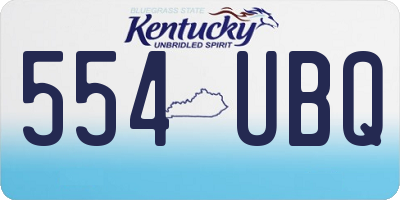 KY license plate 554UBQ