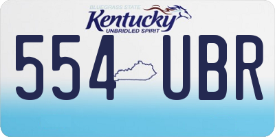 KY license plate 554UBR