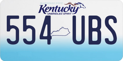 KY license plate 554UBS