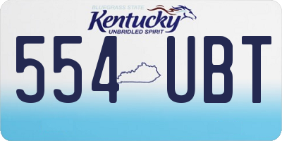 KY license plate 554UBT
